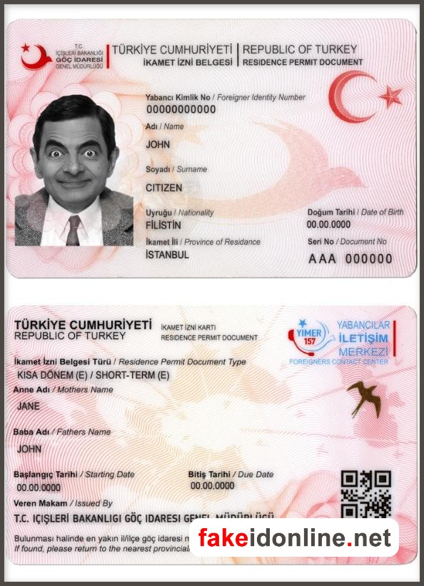 Turkey Resident Permit Card PSD Template